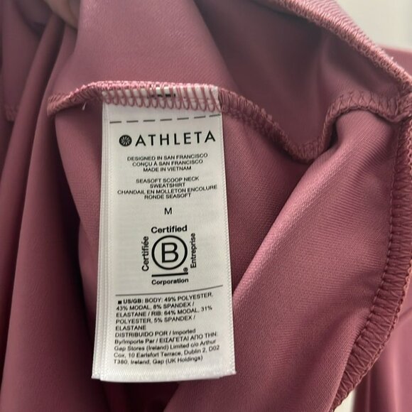 Athleta Womens Long Sleeve Seasoft Scoop Neck Top Size M‎ Antique Rose - Picture 7 of 7